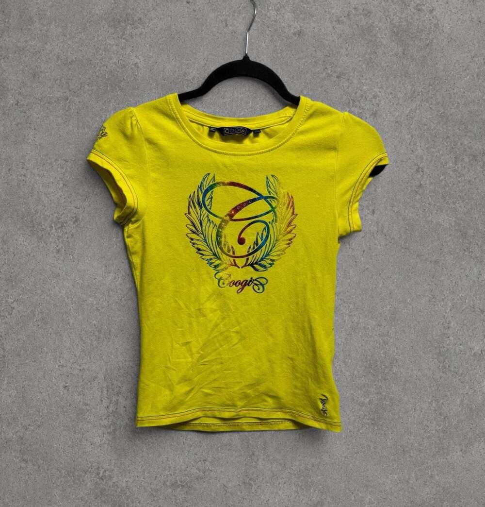 Y2K Coogi Bedazzled Logo Fitted Baby Tee